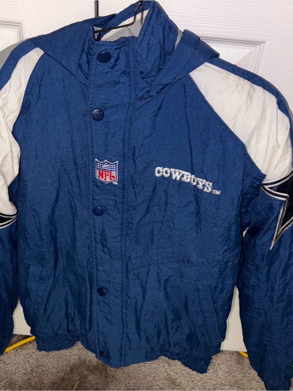 STARTER Navy and White Dallas Cowboys Kids Puffer Jacket